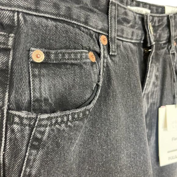 Pull&Bear Flare High Rise Full Length Jeans Womens Size 4 / 26 Black Wash - Picture 4 of 10